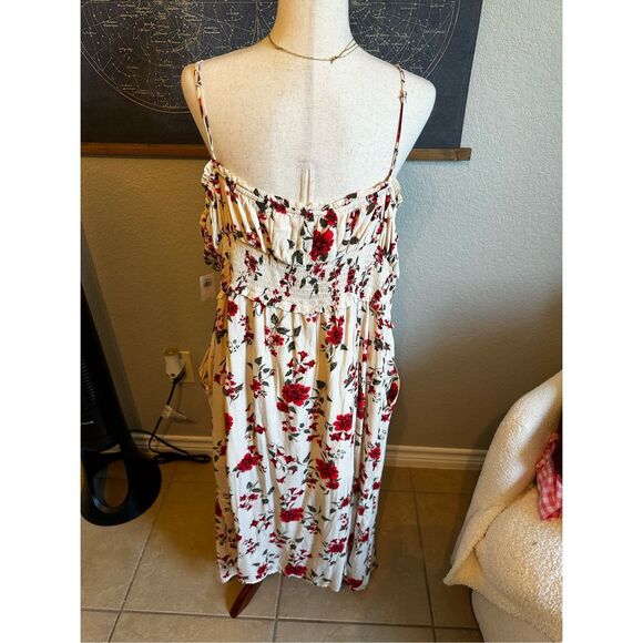 NWT Old Navy Roses Sleeveless Fit Flare Smocked Midi Cami Dress Size XXL 763362 - Picture 3 of 12